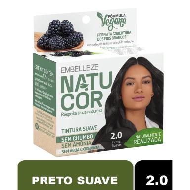 TINTURA NATUCOR COR:2.0 PRETO SUAVE