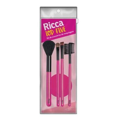 CONJUNTO RICCA DE PINCEIS DE MAQUIAGEM E ESPONJA
