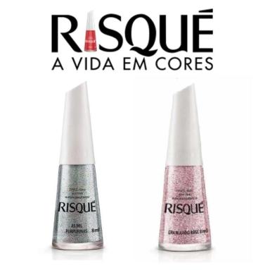 RISQUE ESMALTE GLITTER Granulado Rose