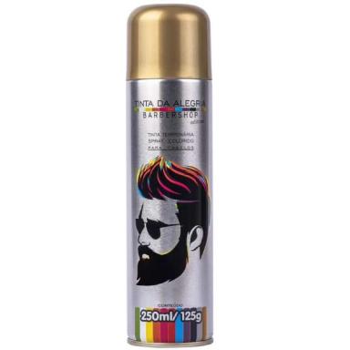 TINTA TEMPORARIA SPRAY PARA CABELOS OURO BARBERSHOP TINTA DA ALEGRIA 250ML/125G