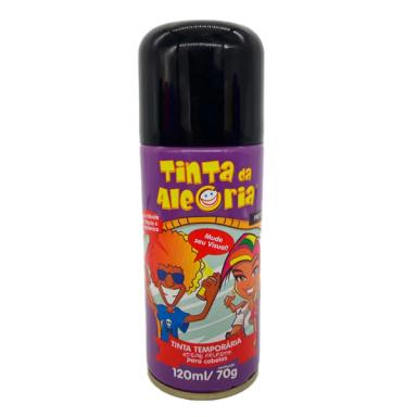TINTA TEMPORARIA SPRAY PARA CABELOS PRETO TINTA DA ALEGRIA 120ML/70G