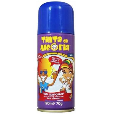 TINTA TEMPORARIA SPRAY PARA CABELOS AZUL TINTA DA ALEGRIA 120ML/70G