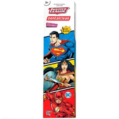GEL DENTAL INFANTIL LIGA DA JUSTIçA TUTTI FRUTTI COM FLúOR DENTALCLEAN 50G