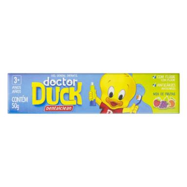 GEL DENTAL INFANTIL DOCTOR DUCK MIX DE FRUTAS COM FLúOR DENTALCLEAN 50G