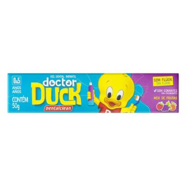 GEL DENTAL INFANTIL DOCTOR DUCK MIX DE FRUTAS SEM FLúOR DENTALCLEAN 50G