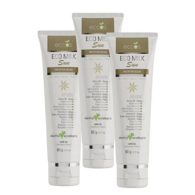 KIT 3 ECO MILK SUN 60G ECCOS COSMéTICOS