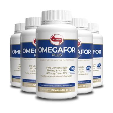 KIT 5 ÔMEGAFOR PLUS 1000MG VITAFOR 120 CáPSULAS