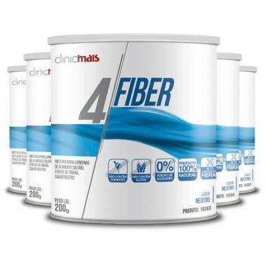 KIT 5 4 FIBER FIBRAS SOLUVEIS CLINIC MAIS 200G NEUTRO