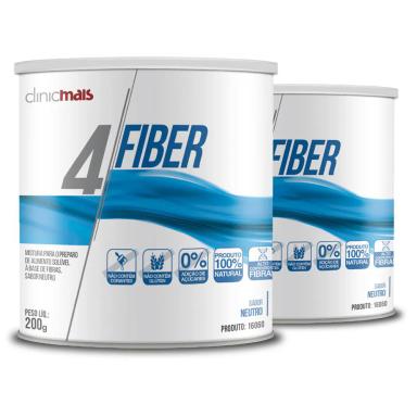 KIT 2 4 FIBER FIBRAS SOLUVEIS CLINIC MAIS 200G NEUTRO