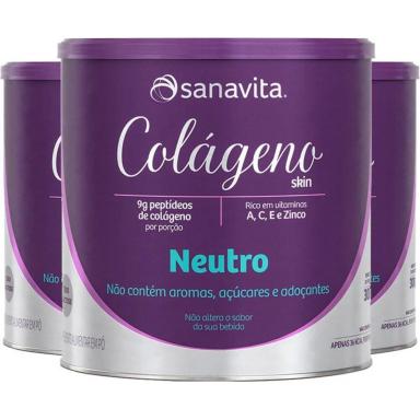 KIT 3 COLáGENO SANAVITA - 300G - NEUTRO
