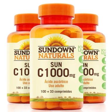KIT 3 VITAMINA C 1000MG SUNDOWN 133 COMPRIMIDOS