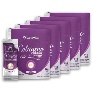 KIT 5 COLáGENO HIDROLISADO VERISOL SABOR NEUTRO EM 30 SACHêS