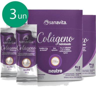 KIT 3 COLáGENO HIDROLISADO VERISOL SABOR NEUTRO EM 30 SACHêS