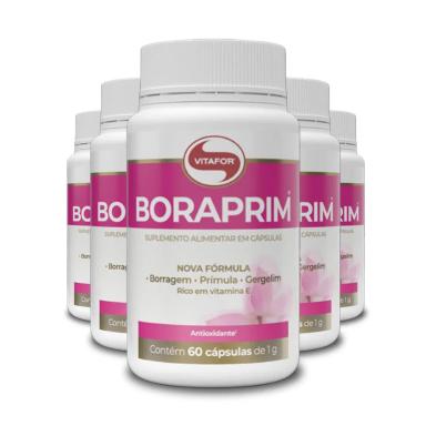 KIT 5 BORAPRIM VITAFOR 60 CáPSULAS