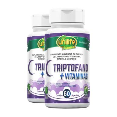 KIT 2 L-TRIPTOFANO + VITAMINAS DA UNILIFE - 60 CáPSULAS