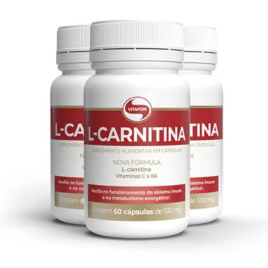 KIT 3 L-CARNITINA + B6 VITAFOR 60 CáPSULAS