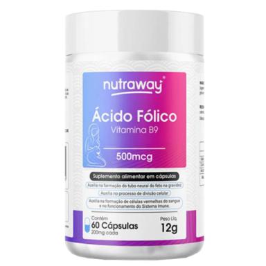 VITAMINA B9 ÁCIDO FóLICO NUTRAWAY 60 CáPSULAS
