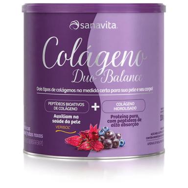 COLáGENO DUO BALANCE SANAVITA HIBISCUS E FRUTAS ROXAS 330G