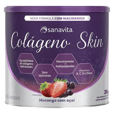 COLáGENO SKIN NIACINAMIDA SANAVITA MORANGO E AçAí 200G