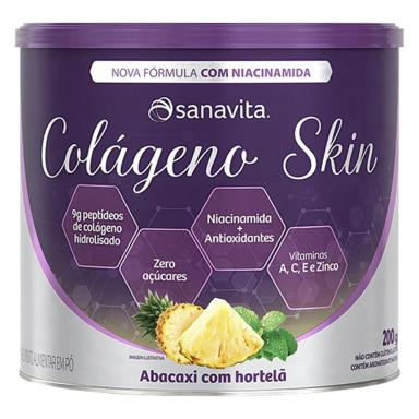 COLáGENO SKIN NIACINAMIDA SANAVITA ABACAXI COM HORTELã 200G