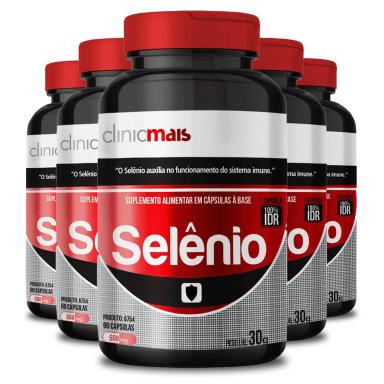 KIT 5 SELêNIO CLINIC MAIS 60 CáPSULAS 500 MG