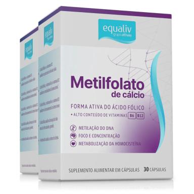 KIT 2 METILFOLATO DE CáLCIO EQUALIV 30 CáPSULAS