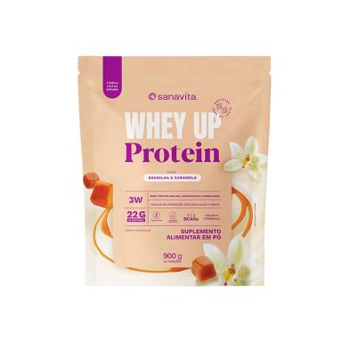 WHEY UP 3W SANAVITA BAUNILHA E CARAMELO 900G