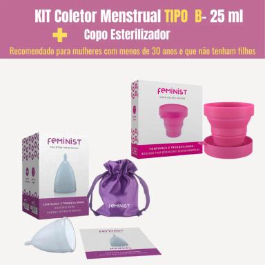 KIT COLETOR MENSTRUAL B + COPO ESTERILIZADOR - FEMINIST