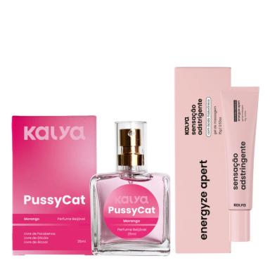 KIT PERFUME BEIJáVEL FEMININO PUSSYCAT E GEL ADSTRINGENTE COM ÁCIDO HIALURôNICO ENERGYZE APERT - KALYA
