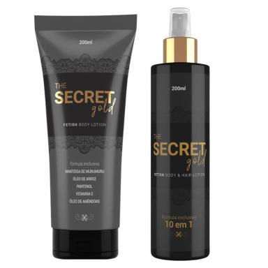 KIT PARA MULHERES CREME HIDRATANTE E ELIXIR DA SEDUçãO THE SECRET GOLD