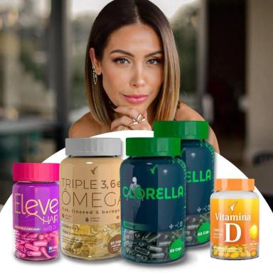 KIT BELLA - 1 HAIR + 2 CLORELLA + 1 TRIPLE ÔMEGA + 1 VITAM D