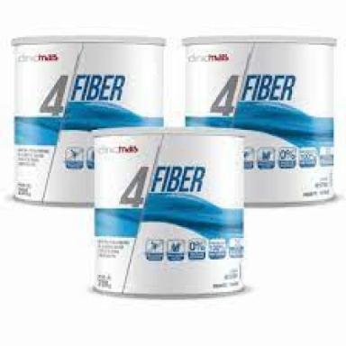 KIT3  4 FIBER SOLúVEL CLINIC MAIS - 200G - SABOR NEUTRO