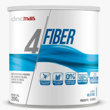 4 FIBER SOLUVEL  CLINIC MAIS - 200G - SABOR NEUTRO