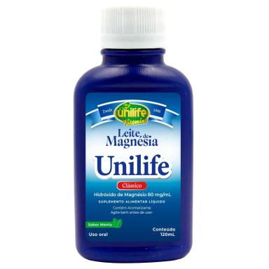 LEITE DE MAGNéSIA - HIDRóXIDO DE MAGNéSIO 8% - SABOR MENTA - 120ML - UNILIFE