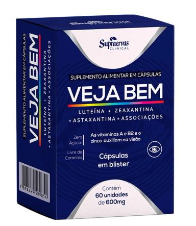 VEJA BEM 60 CAPS BLISTER 600MG (LUTEíNA+ZEAXANTINA+ASTAXANTINA+ASSOC SUPRA ERVAS