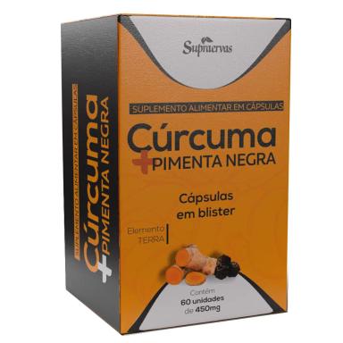 CúRCUMA + PIMENTA PRETA - 60 CAPS DE 550MG - BLISTER - SUPRA ERVAS