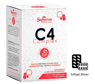 C4 COMPLEX (CáRTAMO , COCO, CHIA E CROMO) 60 CAPS BLISTER - SUPRA ERVAS