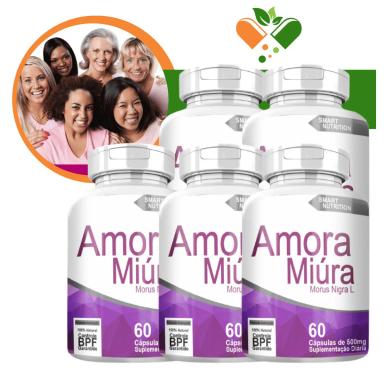 KIT COM 5 AMORA MIURA 500MG 60 CáPSULAS