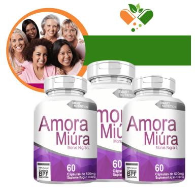 KIT COM 3 AMORA MIURA 500MG 60 CáPSULAS