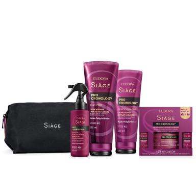 COMBO SIàGE PRO CRONOLOGY CRONOGRAMA CAPILAR ACELERADO COMPLETO COM NéCESSAIRE (5 ITENS)
