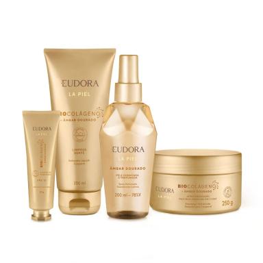 COMBO LA PIEL ÂMBAR DOURADO COM MANTEIGA HIDRATANTE (4 ITENS)