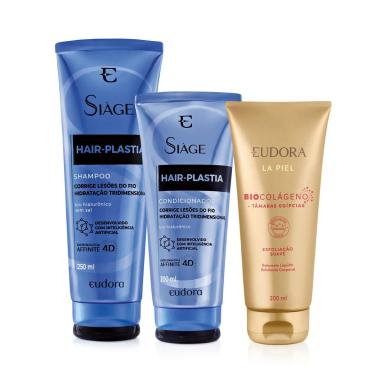 COMBO EUDORA: SABONETE ESFOLIANTE LA PIEL TâMARAS EGíPCIAS 200ML + SHAMPOO CICA-THERAPY 250ML + CONDICIONADOR CICA-THERAPY 200ML