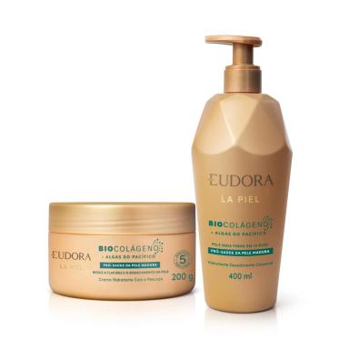 EUDORA KIT LA PIEL ALGAS DO PACíFICO: HIDRATANTE CORPORAL 400ML + CREME COLO E PESCOçO 200G
