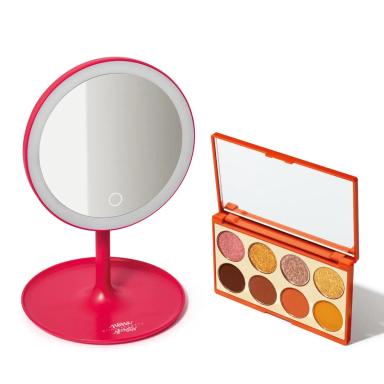 COMBO NIINA SECRETS: PALETTE DE SOMBRAS ORANGE 5,6G + ESPELHO DE MAQUIAGEM COM LED - xpto
