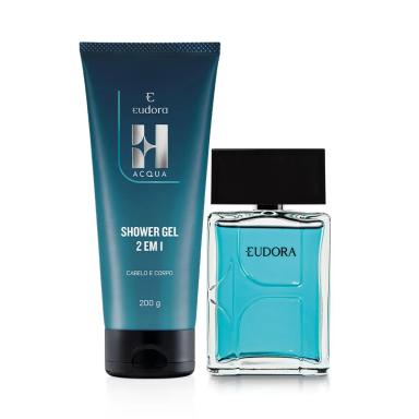 COMBO EUDORA H ACQUA: DESODORANTE COLôNIA 100ML + SHOWER GEL 2 EM 1 200G