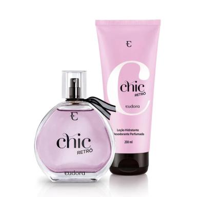 EUDORA COMBO CHIC RETRô: DESODORANTE COLôNIA 95ML + LOçãO HIDRATANTE DESODORANTE CORPORAL 200ML
