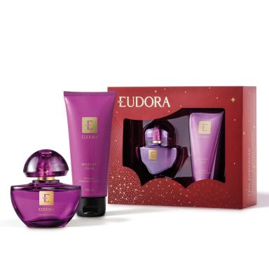 EUDORA ROXO MINIATURA KIT PRESENTE NATAL (2 ITENS)