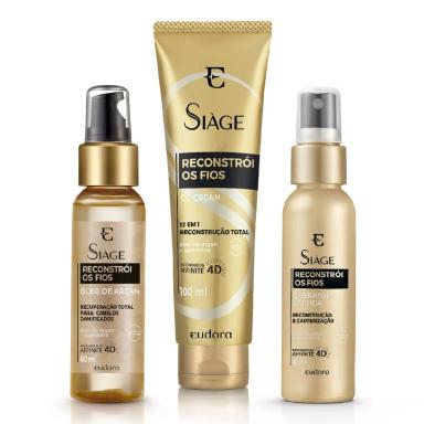 EUDORA KIT PARA TRATAMENTO CAPILAR SIàGE RECONSTRóI OS FIOS: (3 ITENS)