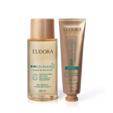 EUDORA KIT LA PIEL ALGAS DO PACíFICO: ÓLEO CORPORAL 200ML + HIDRATANTE PARA MãOS FPS 15 50G