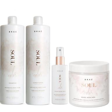 BRAÉ SOUL COLOR - SHAMPOO+CONDICIONADOR 1L+PRIME SPRAY 100ML+MASCARA 500G